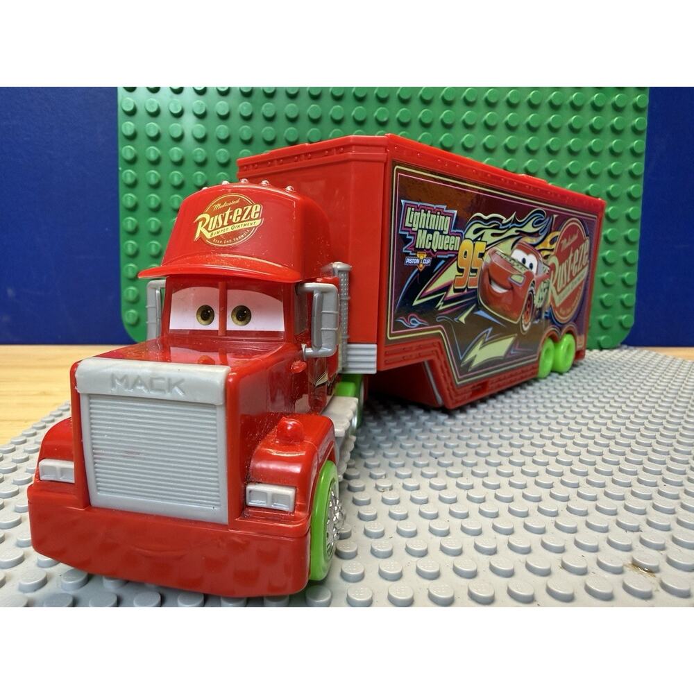Disney Pixar Cars Glow Racers Mack Hauler Missing Smoke Stacks - No Car
